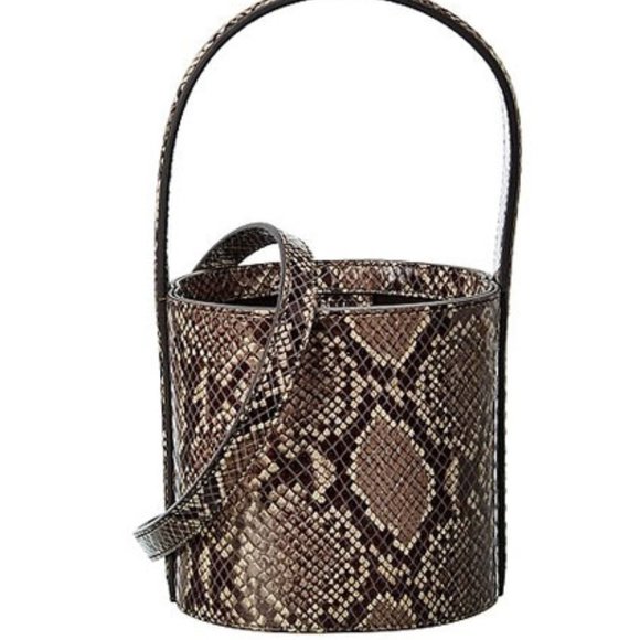 STAUD Handbags - STAUD Bissett Snakeskin-Embossed Leather Bucket Bag